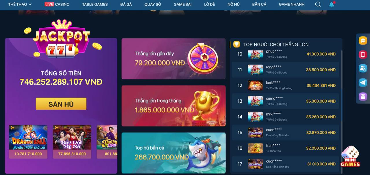 Ảnh chụp màn hình ứng dụng U888: jackpot
